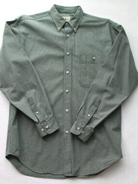 EDDIE BAUER Green & White Gingham Check 100% Cotton Casual Shirt Size M